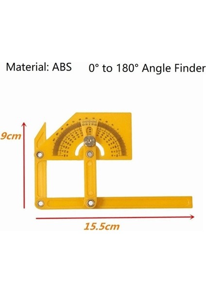 Abs 180 Derece Açı Cetvel Alüminyum Alaşımlı Kare T Şeklinde Kombinasyon Açı Cetvel Çok Fonksiyonlu Açı Cetvel Ağaç Işleme Aracı Ölçme (Yurt Dışından)