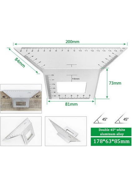 Abs 180 Derece Açı Cetvel Alüminyum Alaşımlı Kare T Şeklinde Kombinasyon Açı Cetvel Çok Fonksiyonlu Açı Cetvel Ağaç Işleme Aracı Ölçme (Yurt Dışından) indirimleri