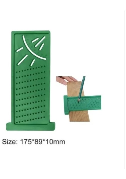 Yeşil T-Tipi 3D 45 + 90 Derece Ağaç Işleme Cetveli Kare Ağaç Işleme Scribe Ölçer ve Işaret Çizgisi Cetveli Ölçme Araçları (Yurt Dışından)