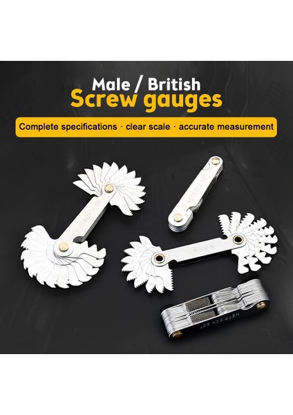 55 Derece Diş Aralığı Kesme Ölçer Ahşap Çalışma Aleti Seti Inç 55° Metrik Diş Ölçer Metrik Vida Diş Ölçer Ev Ölçme Aracı (Yurt Dışından) fiyatları