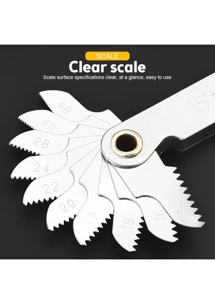 55 Derece Diş Aralığı Kesme Ölçer Ahşap Çalışma Aleti Seti Inç 55° Metrik Diş Ölçer Metrik Vida Diş Ölçer Ev Ölçme Aracı (Yurt Dışından) indirimleri