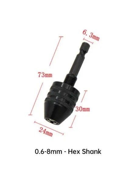 0.6-8mm Siyah Matkap Chuck Anahtarsız Adaptör Elektrikli Mikro Motor Sıkma Hex Shank Matkap Uçları Tornavida Darbe Deliği Sürücü Aracı Aksesuarları (Yurt Dışından)