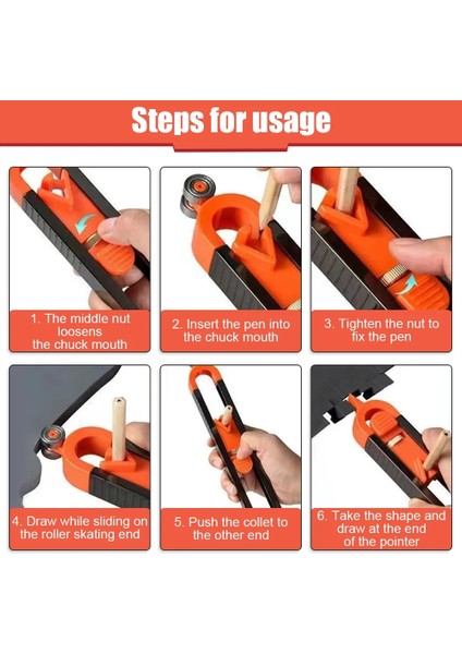 Üç Renkli Dolum Profil Çizme Cetvel Kontur Kilidi Ayarlanabilir Kilitleme Hassas Ağaç Işleme Ölçme Ölçer Profil Teksir Makinesi Ölçüm Aracı (Yurt Dışından) fırsatları