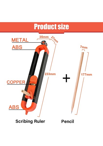 Üç Renkli Dolum Profil Çizme Cetvel Kontur Kilidi Ayarlanabilir Kilitleme Hassas Ağaç Işleme Ölçme Ölçer Profil Teksir Makinesi Ölçüm Aracı (Yurt Dışından) indirimleri