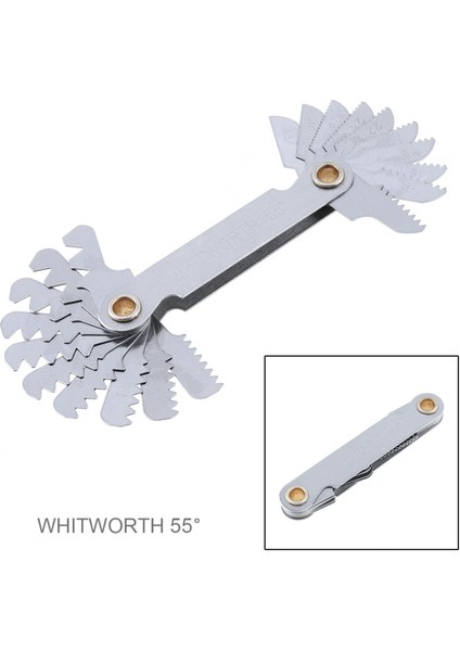 20 Adet/takım Imperial Paslanmaz Çelik Diş Ölçer 55 Derece Vida Pitch Ölçer 4-48 Bıçak Aralığı Endüstriyel Ölçüm Için (Yurt Dışından)