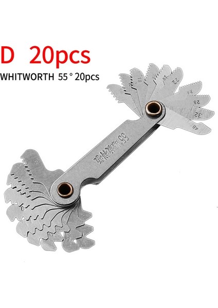 D20PCS 60AND55 Derece Vida Dişi Pitch Gage Dişli Diş Ölçer Metal Katlanır Ölçme Aracı Metrik Inç Abd (Yurt Dışından)