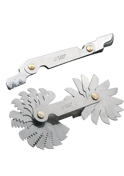 D20PCS 60AND55 Derece Vida Dişi Pitch Gage Dişli Diş Ölçer Metal Katlanır Ölçme Aracı Metrik Inç Abd (Yurt Dışından) fırsatları