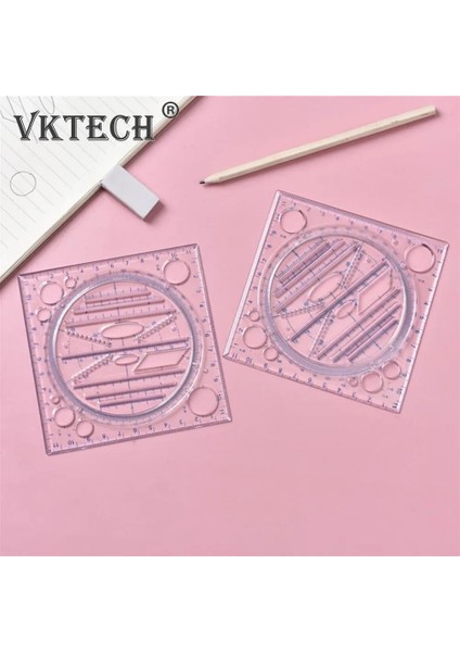 Mavi Çok Fonksiyonlu Dönebilen Çizim Şablonu Sanat Tasarımı Inşaat Mimarı Geometri Daire Taslak Çizimi Ölçme Ölçeği Cetvel Araçları (Yurt Dışından)