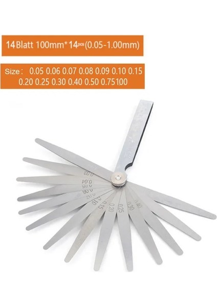 B Tipi 32 Bıçaklı Metrik Kalınlık Ölçer Seti Itici Valf Feeler Ölçer Göstergeleri / Metrik Pirinç Ölçüm Aralığı 0.04MM - 0.88MM (Yurt Dışından)