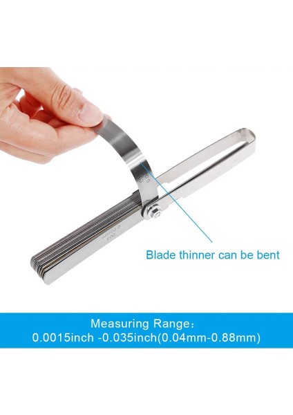 B Tipi 32 Bıçaklı Metrik Kalınlık Ölçer Seti Itici Valf Feeler Ölçer Göstergeleri / Metrik Pirinç Ölçüm Aralığı 0.04MM - 0.88MM (Yurt Dışından)