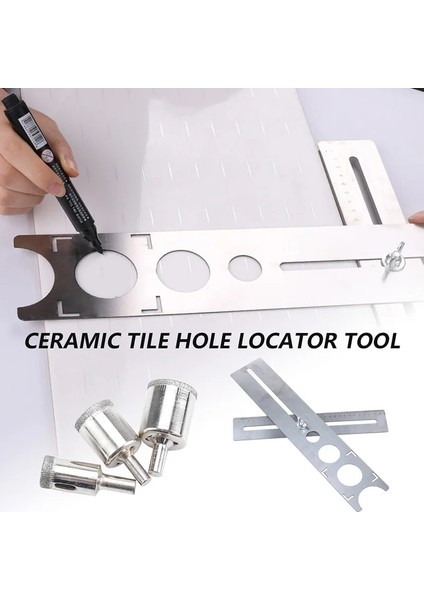 40MM 360 Derece Ayarlanabilir Evrensel Kiremit Mermer Cam Seramik Zemin Delme Delik Araçları Delik Açıcı Bulucu Pozisyon Cetvel Zımba (Yurt Dışından) fiyatları