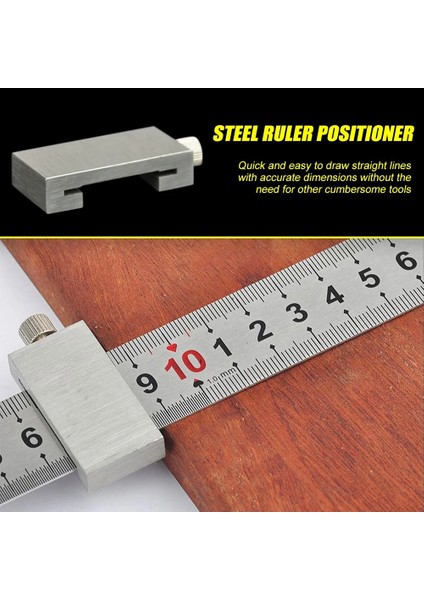 Gümüş 26MM Karbon Çelik Cetvel Limit Blok Dıy Ölçme Araçları Metal Cetveller Pozisyoner Ayarlanabilir Scriber Çizgi Işaretleme Ölçer Ağaç Işleme Için (Yurt Dışından)
