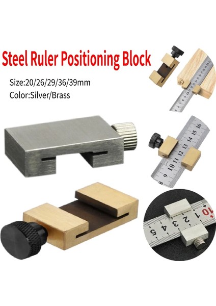 Gümüş 26MM Karbon Çelik Cetvel Limit Blok Dıy Ölçme Araçları Metal Cetveller Pozisyoner Ayarlanabilir Scriber Çizgi Işaretleme Ölçer Ağaç Işleme Için (Yurt Dışından)