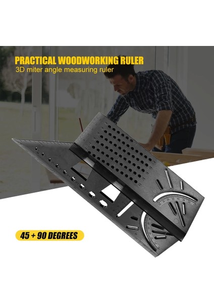 Mavi T-Tipi 3D 45 + 90 Derece Ağaç Işleme Cetveli Kare Ağaç Işleme Scribe Ölçer ve Işaret Çizgisi Cetveli Ölçme Araçları (Yurt Dışından) fırsatları