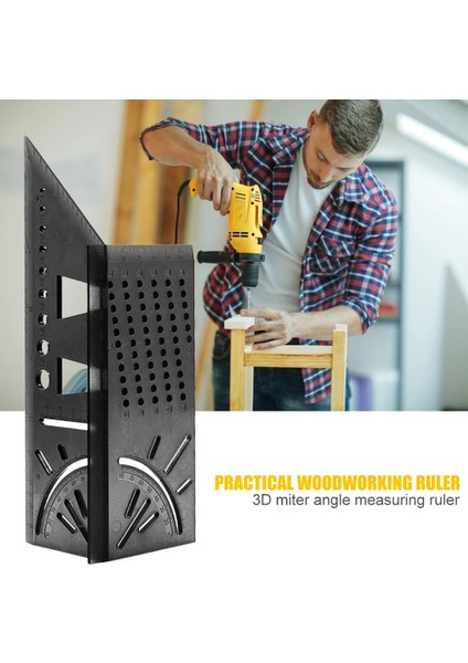 Mavi T-Tipi 3D 45 + 90 Derece Ağaç Işleme Cetveli Kare Ağaç Işleme Scribe Ölçer ve Işaret Çizgisi Cetveli Ölçme Araçları (Yurt Dışından) indirimleri