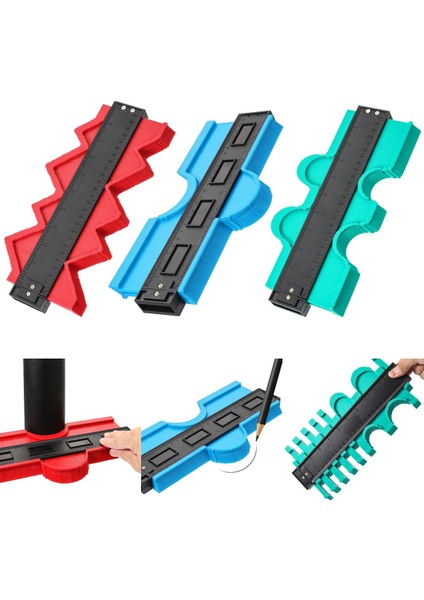 13 Ölçer Plastik Profil Kopya Şekli Ölçer Metre Teksir Standart Ahşap Markalama Döşeme Araçları 12/14/25/50 cm (Yurt Dışından) fiyatları