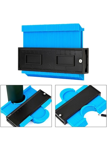 Mavi Sıradan 5 "genişlik Ölçme Aracı Plastik Profil Kopya Ölçer Kontur Ölçer Teksir Standart Ahşap Markalama Aracı Ölçer (Yurt Dışından)