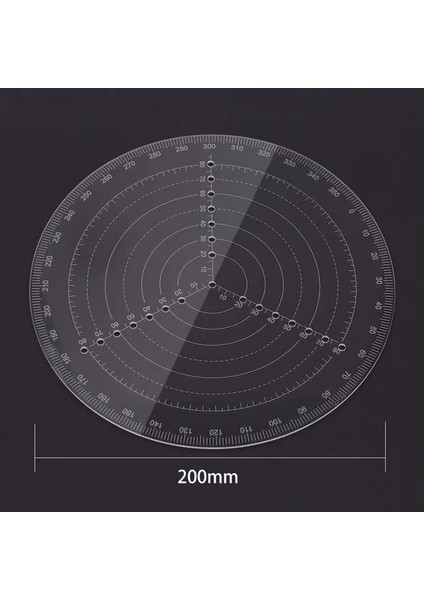 200MM Yuvarlak Merkezi Şeffaf Akrilik Bulucu Yaratıcı Torna Çalışma Pusula Daire Ölçer Işleme Araçları Ahşap Torna Çizim Taşınabilir (Yurt Dışından)