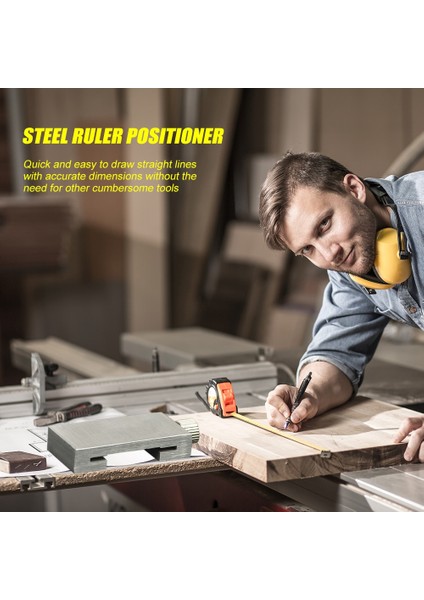 Gümüş 26MM Karbon Çelik Cetvel Limit Blok Dıy Ölçme Araçları Metal Cetveller Pozisyoner Ayarlanabilir Scriber Çizgi Işaretleme Ölçer Ağaç Işleme Için (Yurt Dışından)