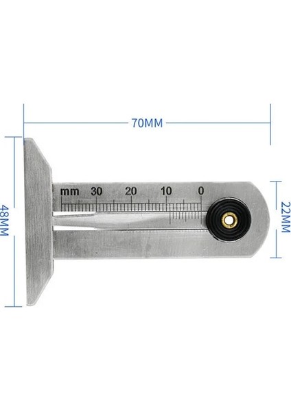 Stil 1 0-30/50/60MM Paslanmaz Çelik Araba Lastiği Lastik Diş Derinliği Ölçer Ölçer Cetvel Kaliper Ölçme Aracı Moto Kamyon (Yurt Dışından)