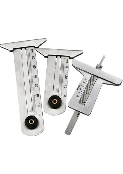 Stil 1 0-30/50/60MM Paslanmaz Çelik Araba Lastiği Lastik Diş Derinliği Ölçer Ölçer Cetvel Kaliper Ölçme Aracı Moto Kamyon (Yurt Dışından) modelleri