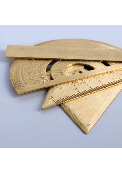 Bronz Sürmeli Kalip Vintage Pirinç Cetvel Üçgen Cetvel Dalga Cetvel Iletki Okul Çocukları Hediye Seti Ölçü Aletleri 10-18 cm Cetvel Kırtasiye Aksesuarları (Yurt Dışından) fırsatları