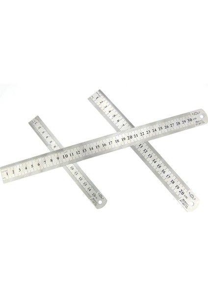 Cetvel 200MM 1 Adet Düz Kenar Çift Taraflı Ölçekli Metal Cetvel Yüksek Kaliteli Paslanmaz Çelik Ağaç Işleme Çizim Ölçme Araçları 0-15/25/30MM (Yurt Dışından)