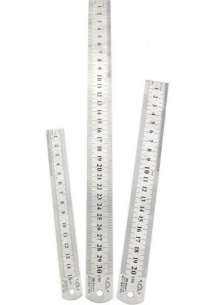 Cetvel 200MM 1 Adet Düz Kenar Çift Taraflı Ölçekli Metal Cetvel Yüksek Kaliteli Paslanmaz Çelik Ağaç Işleme Çizim Ölçme Araçları 0-15/25/30MM (Yurt Dışından)