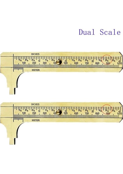 2 Ölçekli 100MM Kaliper Taşınabilir Mini Sürgülü Ölçer Pirinç Sürgülü Cetvel El Ölçme Aracı 100MM Sürgülü Ölçer Probleemloze Ölçer Dijital (Yurt Dışından)