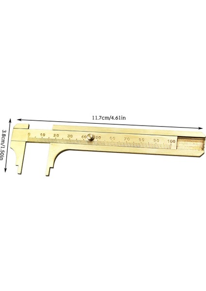 2 Ölçekli 100MM Kaliper Taşınabilir Mini Sürgülü Ölçer Pirinç Sürgülü Cetvel El Ölçme Aracı 100MM Sürgülü Ölçer Probleemloze Ölçer Dijital (Yurt Dışından) modelleri