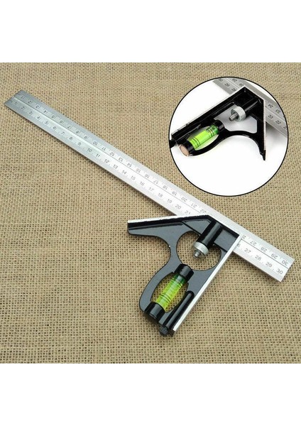 Gösterildiği Gibi 12 Inç Ayarlanabilir Kombinasyon Sağ Açı Cetvel 45/90 Derece Kabarcık Seviye Ölçer ile Ağaç Işleme Için Ölçme Aletleri (Yurt Dışından) indirimleri