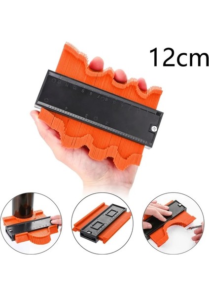 12 cm Turuncu Bir Kilit Daha Geniş Kontur Ölçer Profil Aracı Alaşım Kenar Şekillendirme Ahşap Ölçü Cetvel Laminat Fayans Meethulp Ağaç Işleme Ölçer (Yurt Dışından)