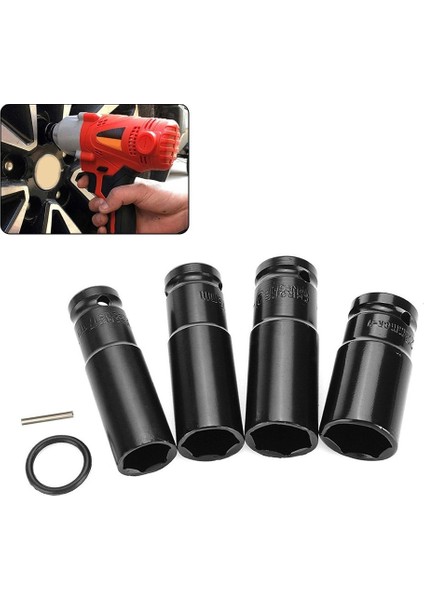 Halka Pimi 4 Adet 17-22MM Elektrikli Darbeli Anahtar Altıgen Soket Kafa Kiti Sertlik ve Dayanıklılık Darbeli Anahtarlar 17MM 19MM 21MM 22MM Altıgen Soket (Yurt Dışından) indirimleri