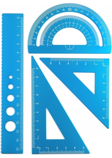 4in1 Cetvel Kırmızı Metal Cetvel Iletki 4 In 1 Alüminyum Alaşımlı Açı Cetvel Üçgen Cetvel Açı Ölçer Seti Kare Çok Fonksiyonlu Ölçme Araçları (Yurt Dışından)