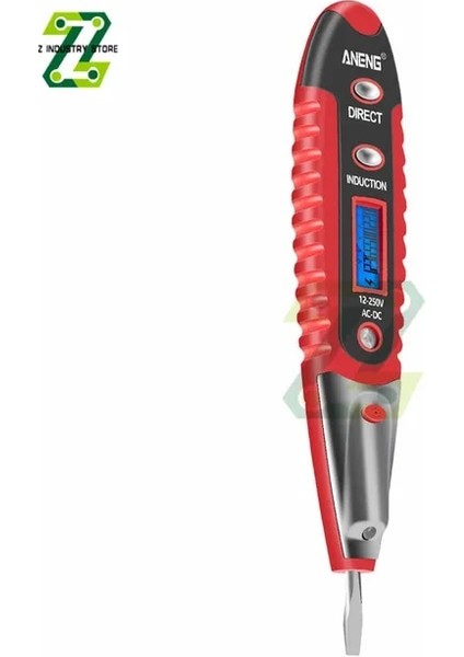 Kırmızı Ac Dc 12-250 V LCD Dijital Ekran Gerilim Test Kalemi Elektrikçi Elektroskop Temassız Güvenlik Testi Tornavida Kalem (Yurt Dışından)