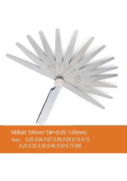 14 Adet 32/26/25/20 Bıçak Feeler Ölçer Metrik Boşluk Dolgu 0.02-1mm / 0.0008-0.040 Inç Gage Ölçüm Aracı Motor Supabı Ayarı Için (Yurt Dışından)