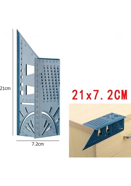 B Tipi T Tipi 3D 45 + 90 Derece Gönye Açısı Ölçme Kare Ölçer Ağaç Işleme Scribe Mark Çizgi Cetvel Marangoz Düzeni Ölçme Araçları (Yurt Dışından)