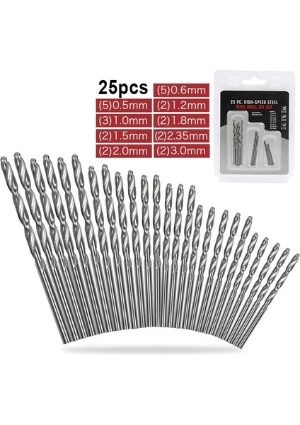 10 Adet 10 Adet/25 Adet Matkap Ucu Hss Yüksek Hız Çelik Titanyum Kaplamalı Büküm Matkap Uçları Seti Yuvarlak Şaft Değişimi Ağaç Işleme Aleti 0.5-3mm (Yurt Dışından)