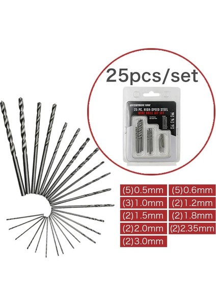 10 Adet 10 Adet/25 Adet Matkap Ucu Hss Yüksek Hız Çelik Titanyum Kaplamalı Büküm Matkap Uçları Seti Yuvarlak Şaft Değişimi Ağaç Işleme Aleti 0.5-3mm (Yurt Dışından)