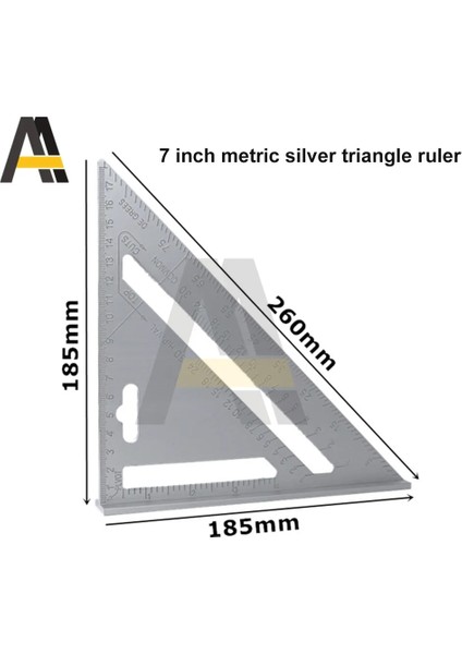 Siyah Metrık Üçgen Cetvel 7 Inç Üçgen Kare Marangoz Iletki 90 Derece Sağ Açı Cetvel Inşaat Araçları Cetvel (Yurt Dışından) fırsatları