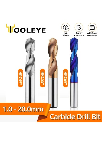 HRC45 5.5mm Tooleye Karbür Matkap Uçları Sert Metal Matkaplar Metal Işleme Cnc Torna Delme Araçları Için Tungsten Çelik Büküm Matkap Ucu 1.0-20.0mm (Yurt Dışından)