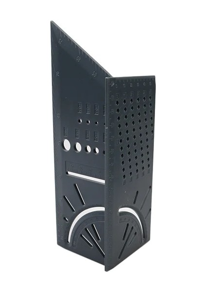Gri Ağaç Işleme 3D Gönye Açısı Ölçme Kare Boyutu Ölçü Aracı Cetvel 45 90 Marangoz Aletleri Ölçer Markalama Araçları Açı Cetvel (Yurt Dışından)