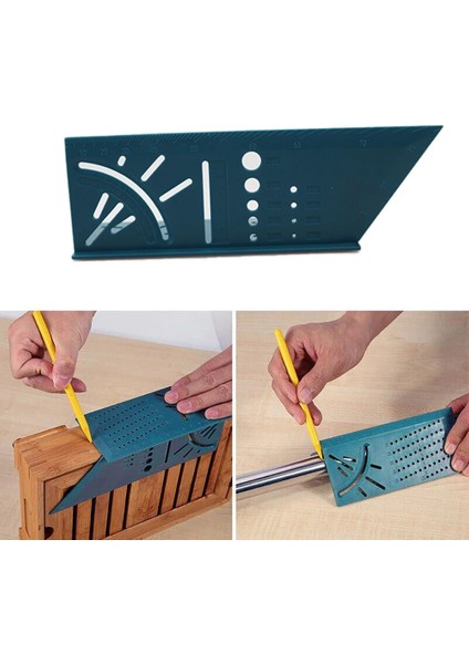 Gri Ağaç Işleme 3D Gönye Açısı Ölçme Kare Boyutu Ölçü Aracı Cetvel 45 90 Marangoz Aletleri Ölçer Markalama Araçları Açı Cetvel (Yurt Dışından) fiyatları