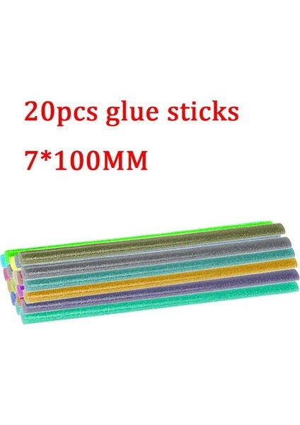 20 Adet Tutkal Çubukları Abd 20 W Tutkal Tabancası ile 7*100 mm Tutkal Çubukları Mini Sıcak Tutkal Tabancası Endüstriyel Dıy Tabancaları Termo Elektrikli Isı Sıcaklığı Onarım Aracı (Yurt Dışından)