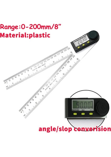 200MM Plastik 200MM /300 mm Dijital Metre Açı Inklinometre Açı Dijital Cetvel Elektron Açı Ölçer Iletki Açı Bulucu (Yurt Dışından)
