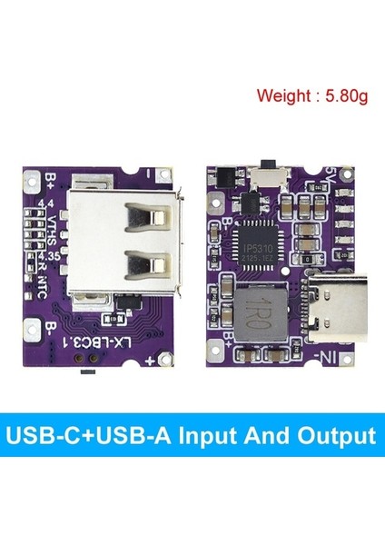 Type-C ve Usb-A Type-C USB 5V 3.1A Boost Dönüştürücü Step-Up Güç Modülü IP5310 Anahtarlı LED Göstergeli Mobil Güç Bankası Aksesuarları (Yurt Dışından)