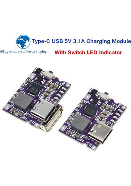 Type-C ve Usb-A Type-C USB 5V 3.1A Boost Dönüştürücü Step-Up Güç Modülü IP5310 Anahtarlı LED Göstergeli Mobil Güç Bankası Aksesuarları (Yurt Dışından)
