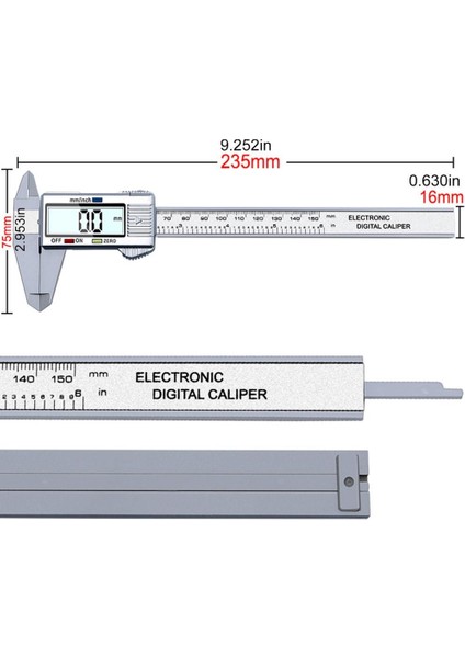 01 Dijital Kumpas Paslanmaz Çelik Elektronik Dijital Sürmeli Kumpaslar 0-150MM Hassas Mikrometre Ölçme Kumpas Göstergeleri (Yurt Dışından)