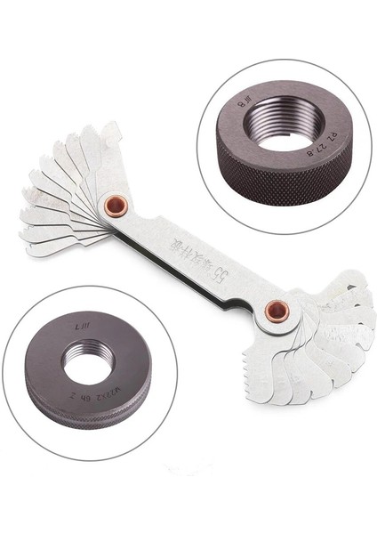 55 Derece Inç 55/60 Derece Metrik Inç Pitch Göstergeleri Ölçüm Dişli Diş Vida Diş Ölçer Ölçüm Torna Kombina Integral Ölçer (Yurt Dışından) modelleri