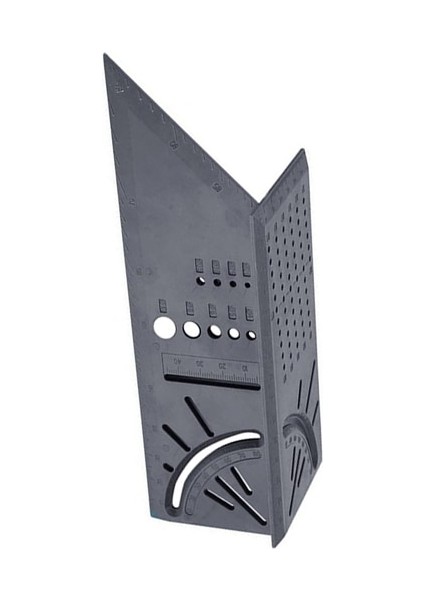 Gri Pürüzsüz Marangozluk Cetvel 3D Gönye Açısı Ölçme Ölçer Kare Boyutu 45 Derece ve 90 Derece Işaretleme Doğru Ölçü Çok Amaçlı Takım (Yurt Dışından)